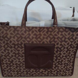 Telfar Shopping Tote Monogram Jacquard with Faux Leather in Medium